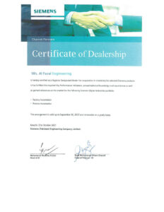 Siemens-Dealership-certificate-Al-Fazal-Engg-2022